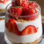 Erdbeer-Dessert im Glas mit Joghurt