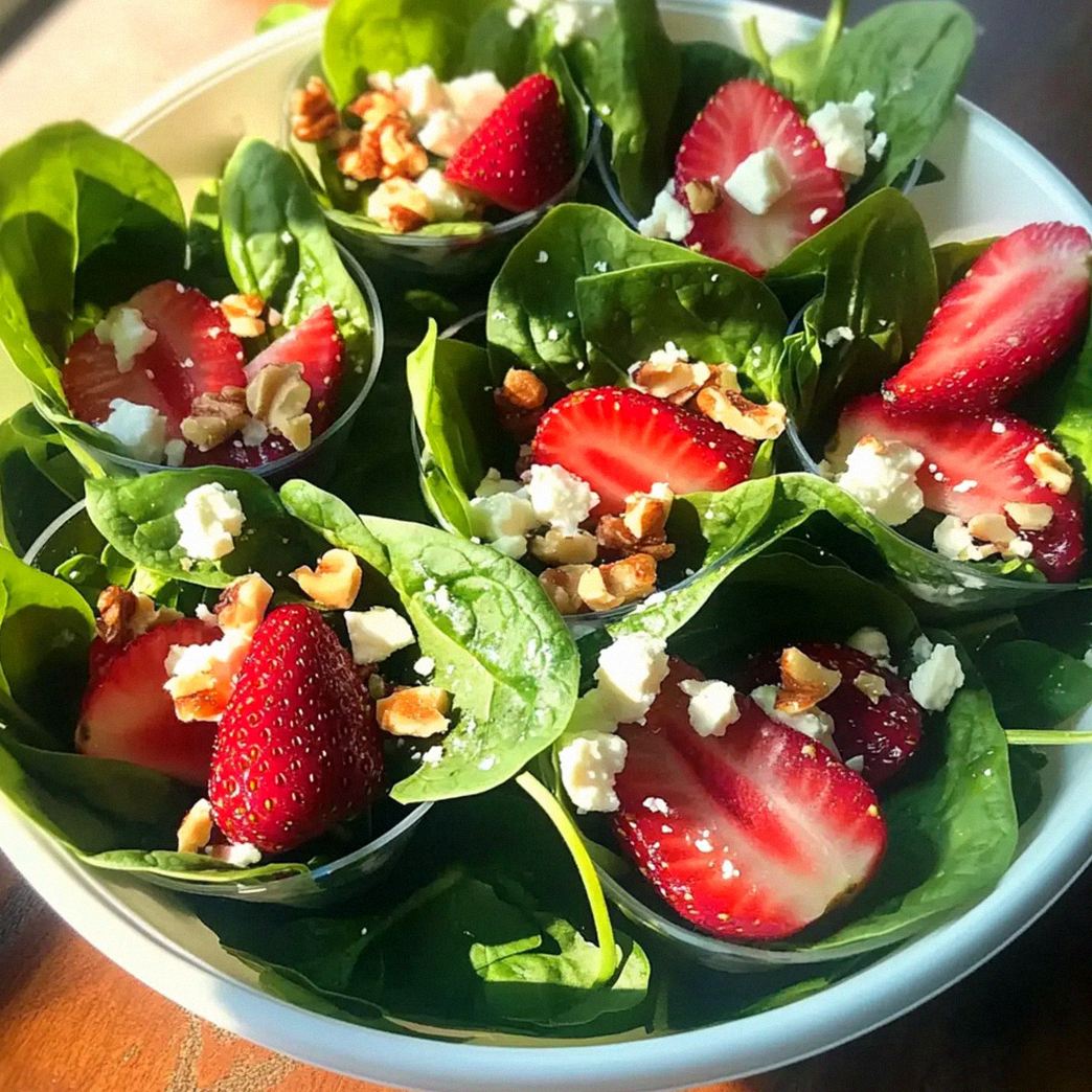Erdbeeren Spinat Salat für frische Genussmomente – Schritt 1