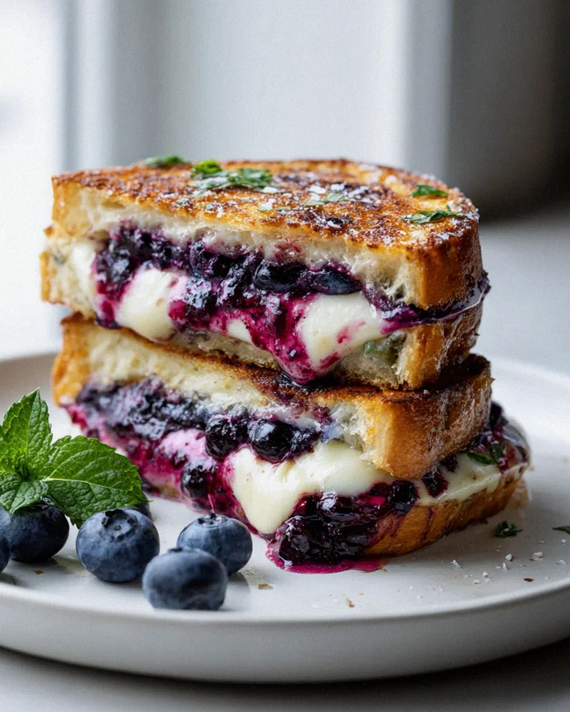 Heidelbeer Grilled Cheese mit Brie: Süß trifft Salzig
