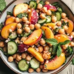 Kichererbsen-Pfirsich-Salat mit Honig-Limette
