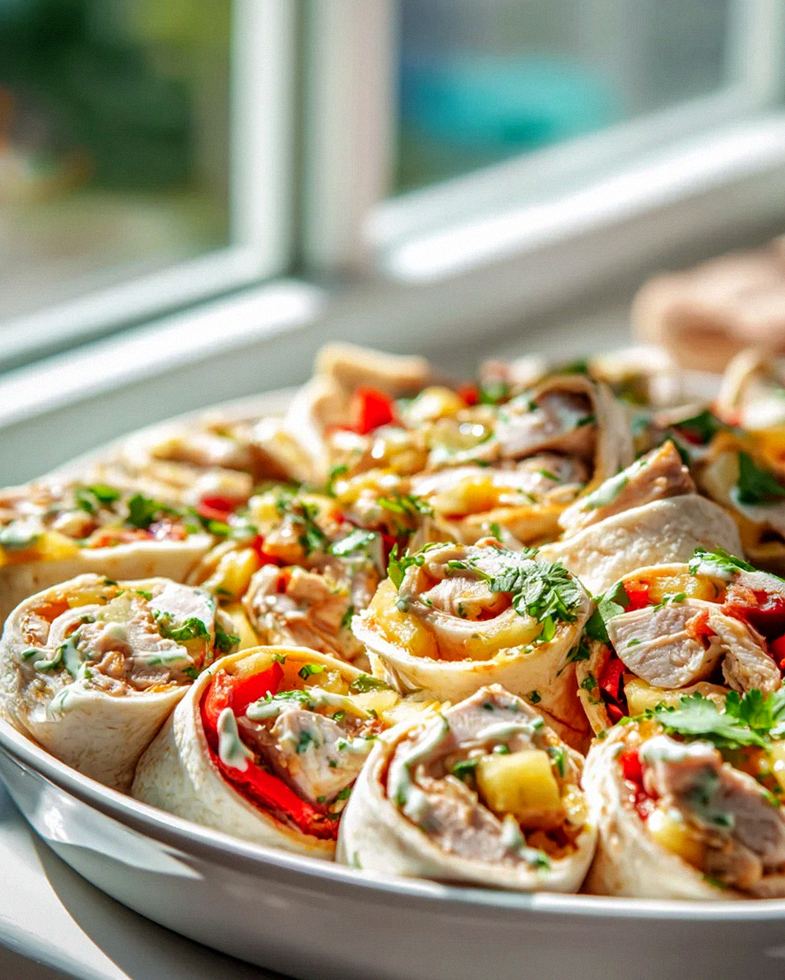 Leckere Ananas-Hühnchen-Kabobs: Partyfertige Pinwheels!