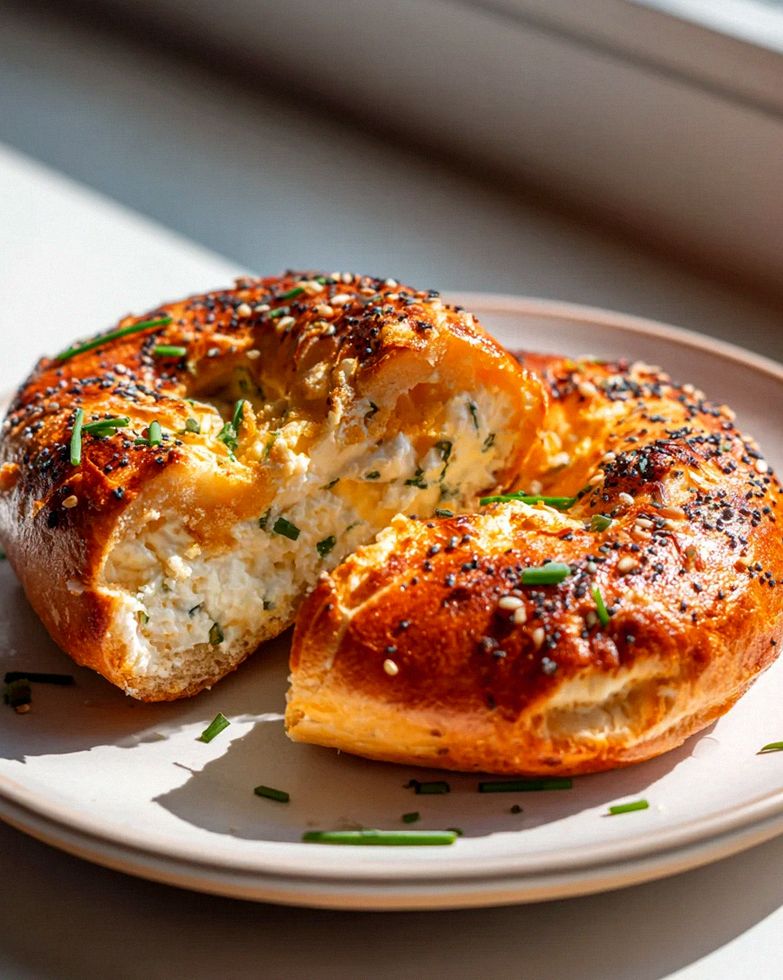 Protein Bagels mit Cottage Cheese und Everything Seasoning