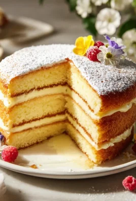 Schichtiger französischer Butterkuchen mit cremiger Füllung
