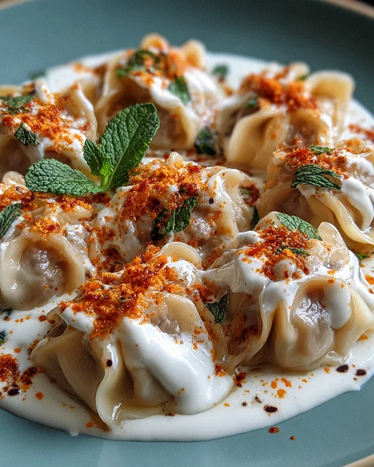 Türkische Manti mit Hackfleischfüllung & Joghurt-Soße