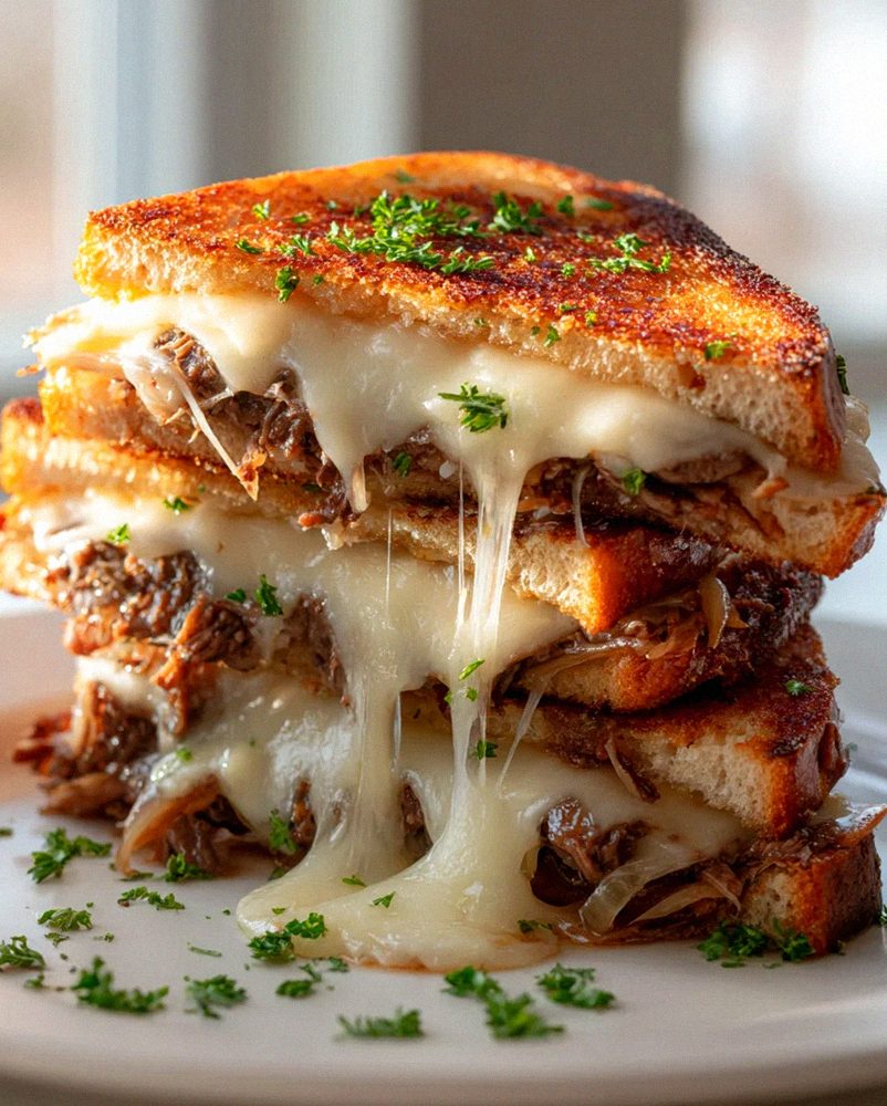 Ultimatives Cheesesteak Grilled Cheese Sandwich Rezept